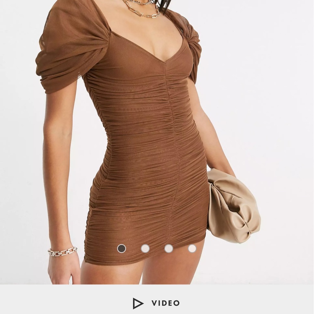 ASOS  sweetheart neck mesh mini dress